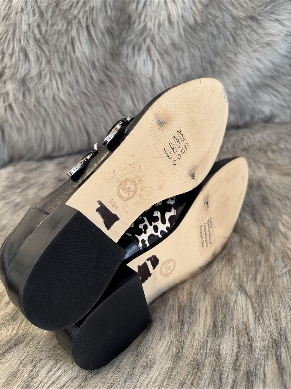 MICHEAL Michael Kors Black and Tan Leather Loafers Size 9.5 - Picture 9 of 10